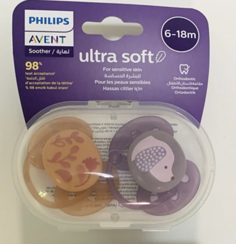 پستانک ultra soft طرحدار 6-18 ماهگی philips avent