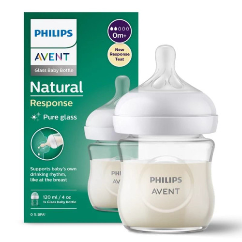 شیشه شیر نچرال پیرکس 120 میلی لیتر فیلیپس اونت PHILIPS AVENT سری Response