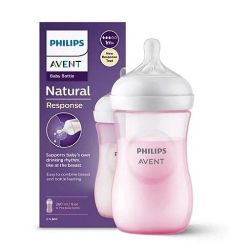 شیشه شیر نچرال 260 میلی لیتر فیلیپس اونت PHILIPS AVENT سری Response رنگی