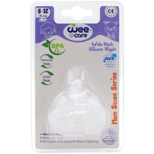 سرشیشه وی کر مدل MomSense دهانه عریض سایز 6-12ماه Wee Care-N515