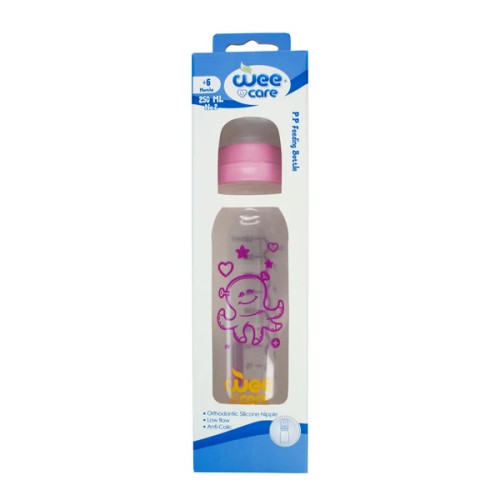 بطری شیر وی کر مدل پروپیلن دهانه استاندارد ارتودنسی حجم 250 میلی لیتر -Wee Care-B328